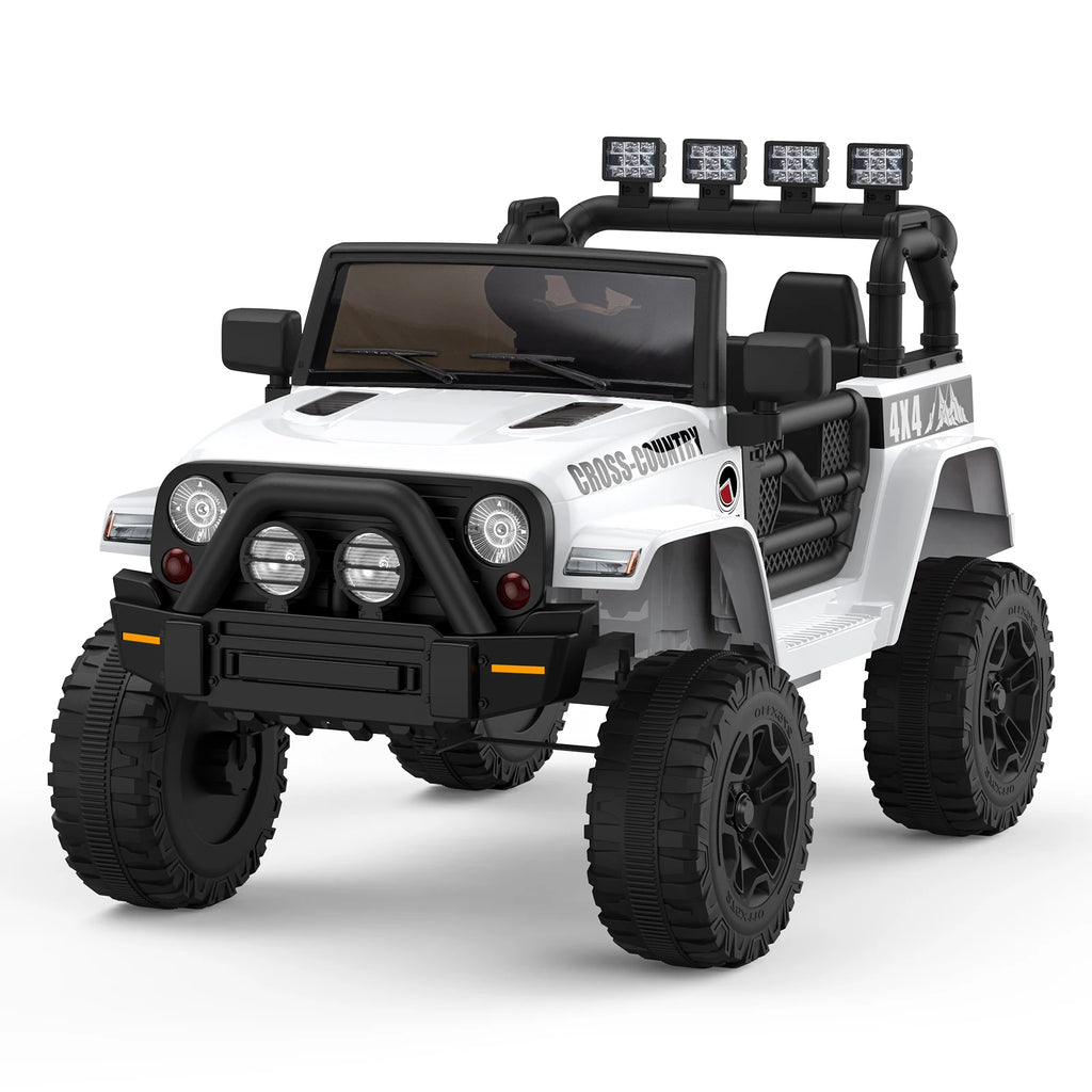 2-Seater Ride On Truck Car, 12V Battery Powered Electric Vehicle w/Parent Remote Control, 2 Speeds, Led Lights, Safety Belt