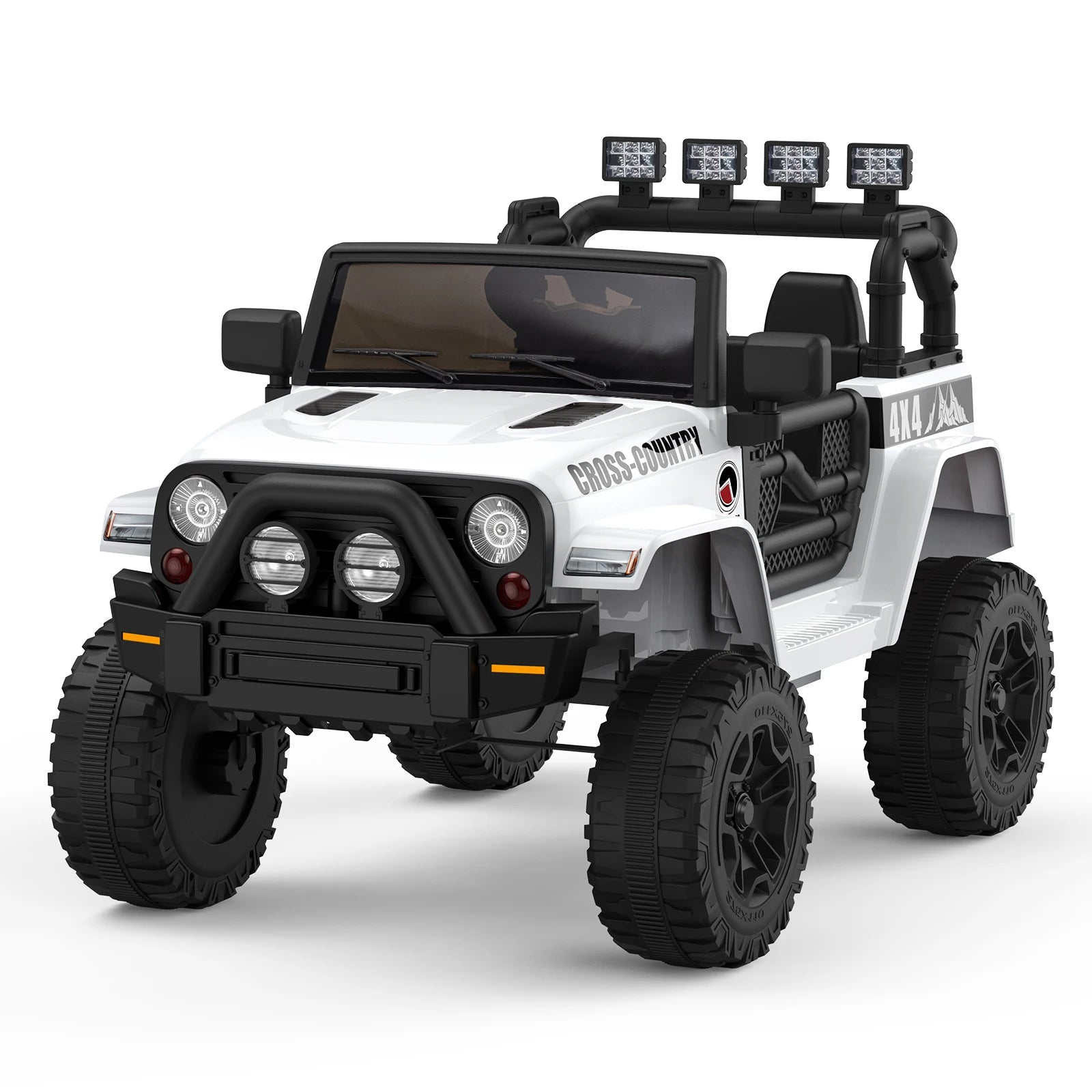 2-Seater Ride On Truck Car, 12V Battery Powered Electric Vehicle w/Parent Remote Control, 2 Speeds, Led Lights, Safety Belt