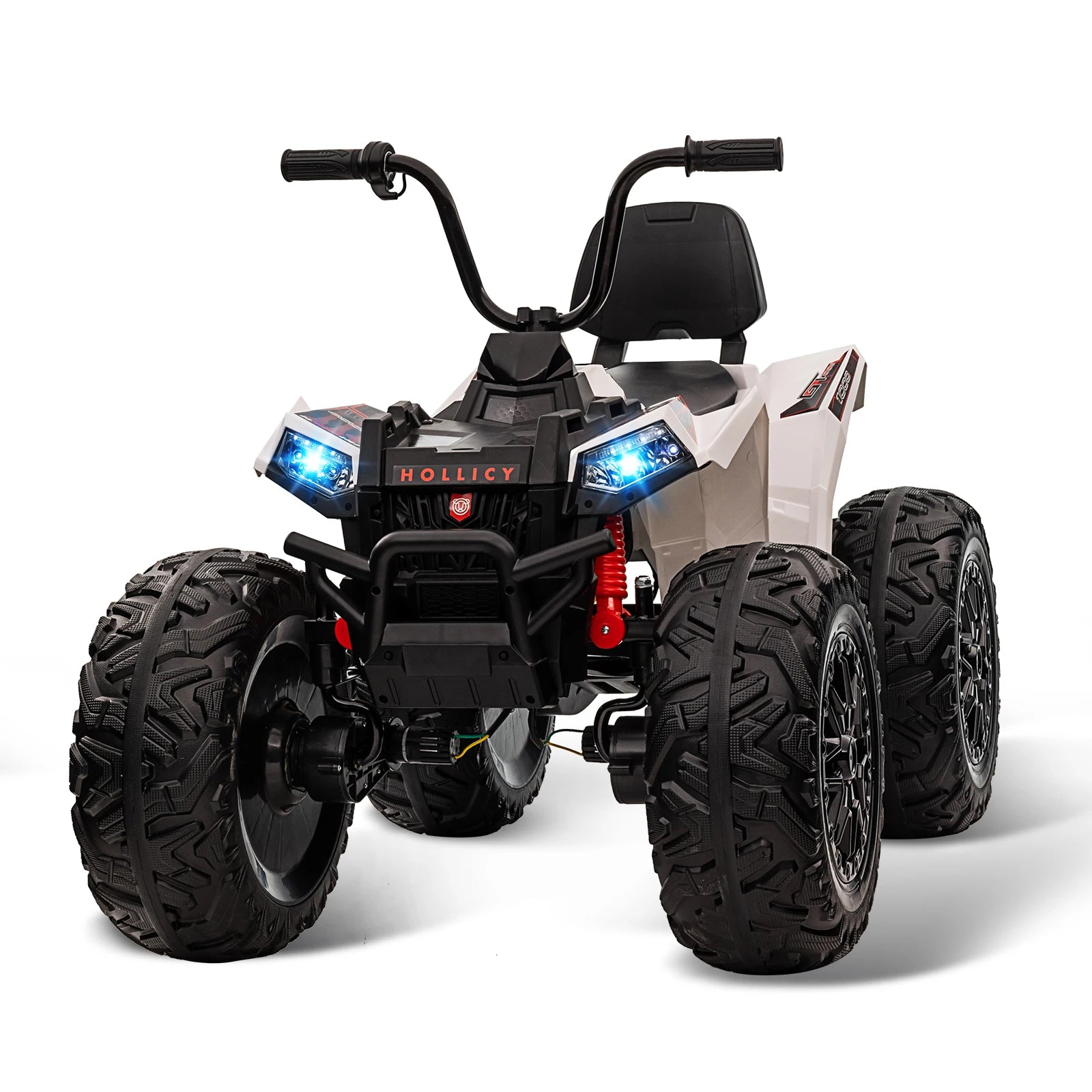 24V Kids ATV,Two Seater Ride on Car 4WD Quad Electric Vehicle,4x100W Powerful Engine with 7AHx2 Large Battery Accelerator Handle