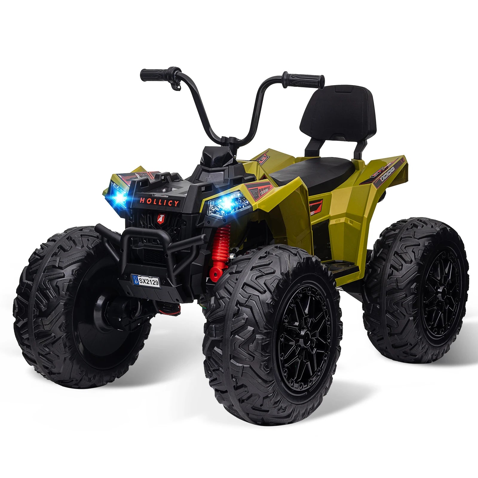 24V Kids ATV,Two Seater Ride on Car 4WD Quad Electric Vehicle,4x100W Powerful Engine with 7AHx2 Large Battery Accelerator Handle
