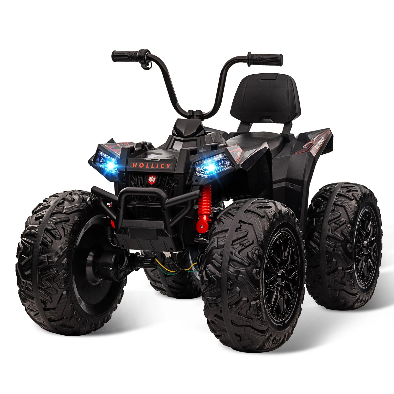 24V Kids ATV,Two Seater Ride on Car 4WD Quad Electric Vehicle,4x100W Powerful Engine with 7AHx2 Large Battery Accelerator Handle