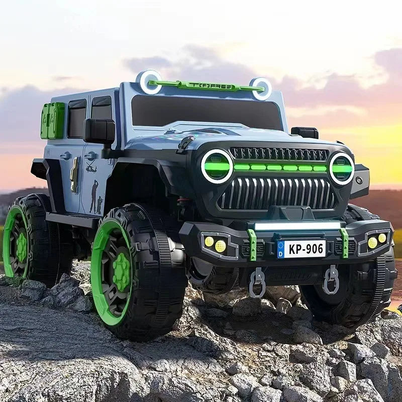 12 V Children's electric car Wrangler four-wheeled car can sit off-road vehicle, boys and girls remote control rocking toy