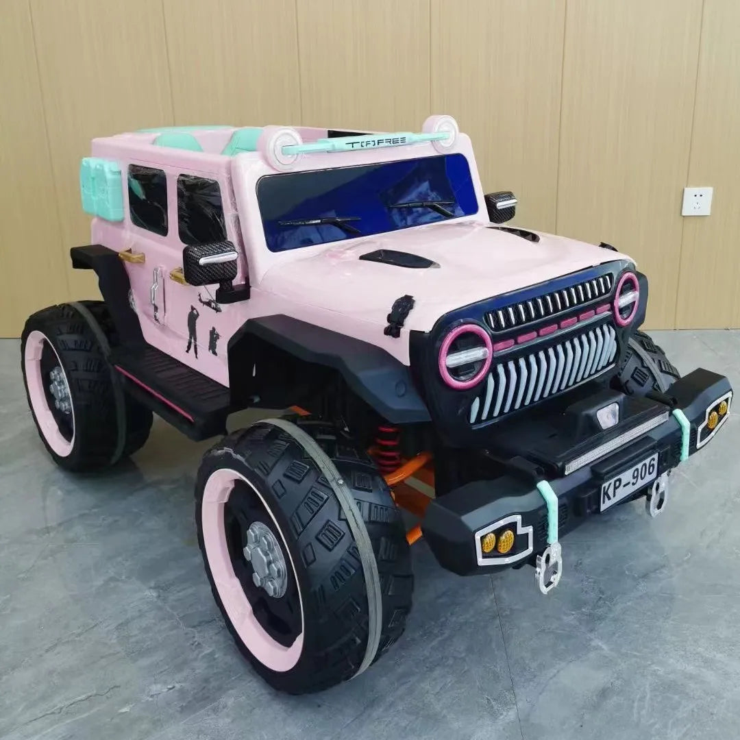 12 V Children's electric car Wrangler four-wheeled car can sit off-road vehicle, boys and girls remote control rocking toy