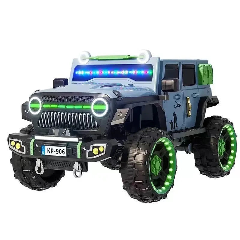 12 V Children's electric car Wrangler four-wheeled car can sit off-road vehicle, boys and girls remote control rocking toy
