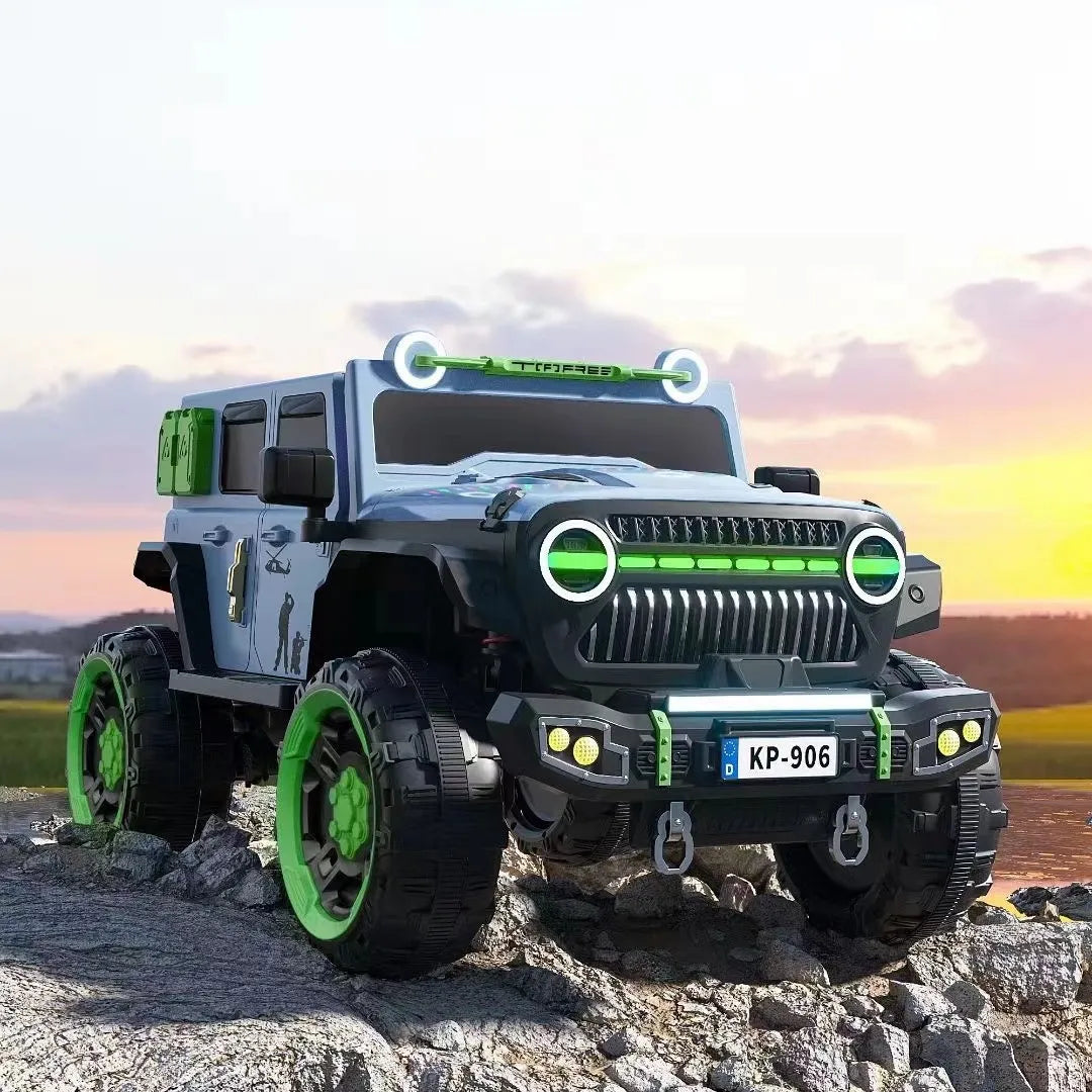 12 V Children's electric car Wrangler four-wheeled car can sit off-road vehicle, boys and girls remote control rocking toy