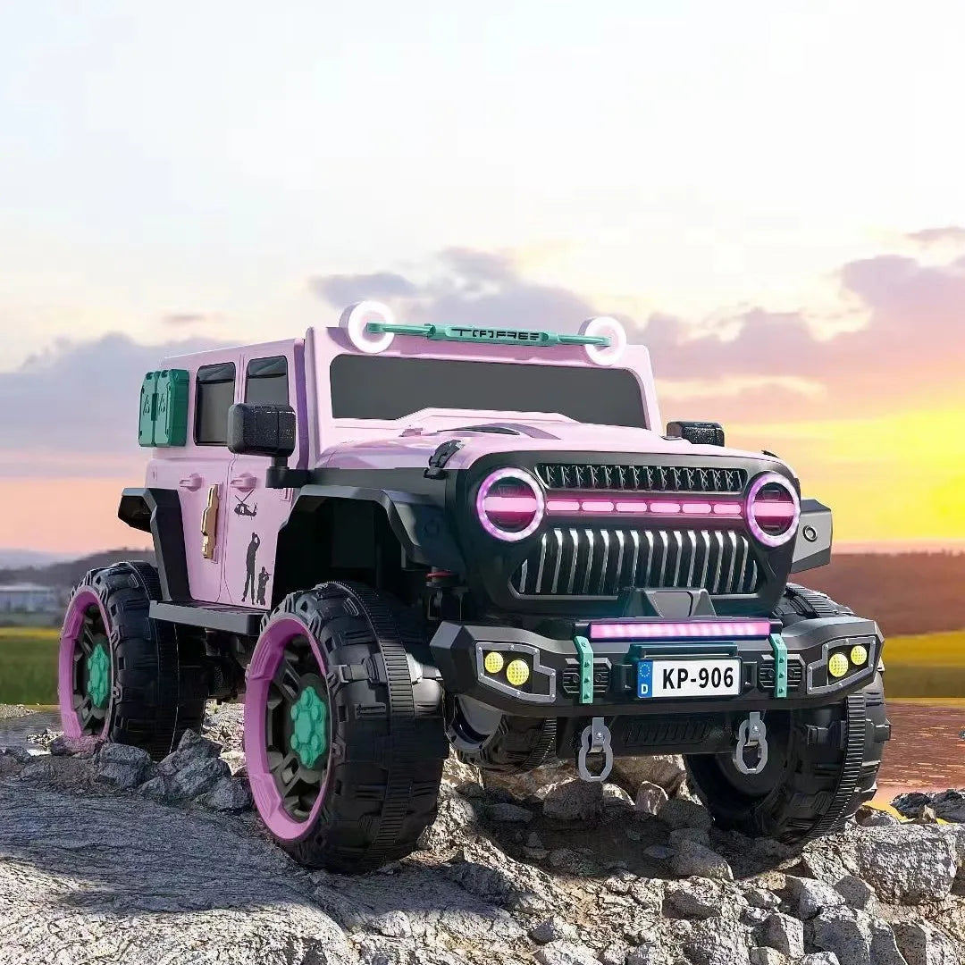 12 V Children's electric car Wrangler four-wheeled car can sit off-road vehicle, boys and girls remote control rocking toy